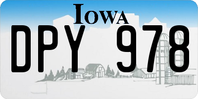 IA license plate DPY978