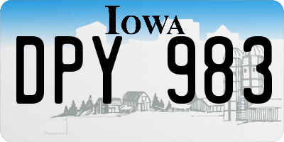 IA license plate DPY983