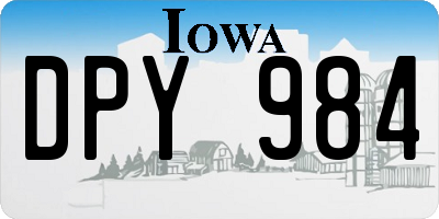 IA license plate DPY984