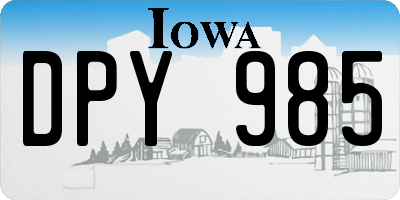 IA license plate DPY985