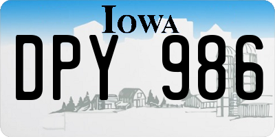 IA license plate DPY986