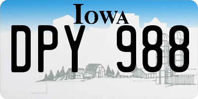 IA license plate DPY988