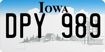 IA license plate DPY989
