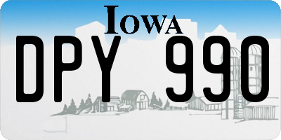IA license plate DPY990