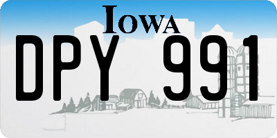 IA license plate DPY991