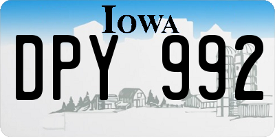 IA license plate DPY992