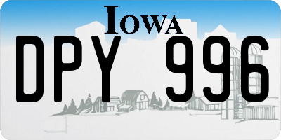 IA license plate DPY996
