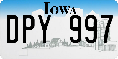 IA license plate DPY997