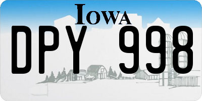 IA license plate DPY998
