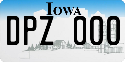 IA license plate DPZ000
