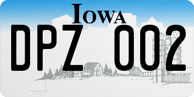 IA license plate DPZ002