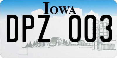 IA license plate DPZ003
