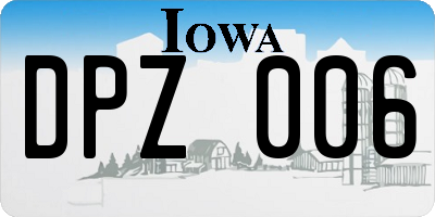 IA license plate DPZ006