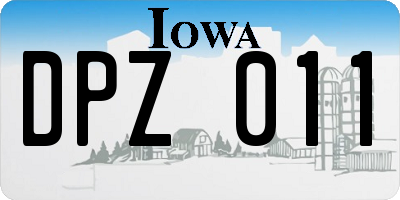 IA license plate DPZ011