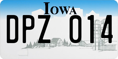 IA license plate DPZ014
