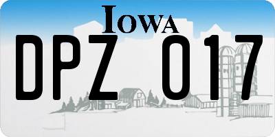 IA license plate DPZ017