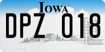 IA license plate DPZ018