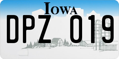 IA license plate DPZ019