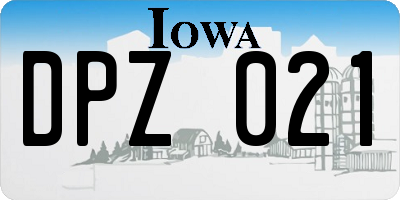 IA license plate DPZ021