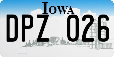 IA license plate DPZ026