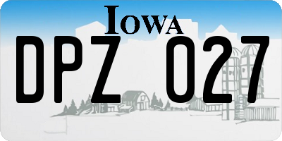 IA license plate DPZ027