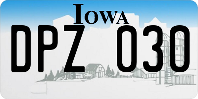 IA license plate DPZ030