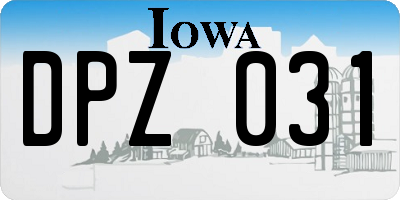 IA license plate DPZ031