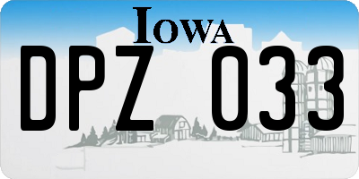 IA license plate DPZ033