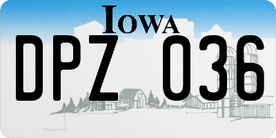 IA license plate DPZ036