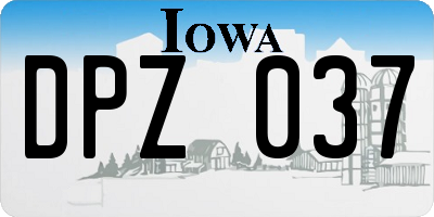 IA license plate DPZ037