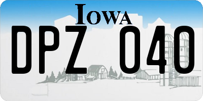 IA license plate DPZ040