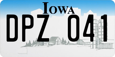 IA license plate DPZ041