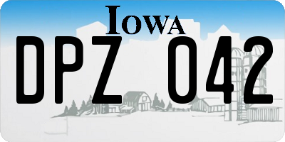 IA license plate DPZ042