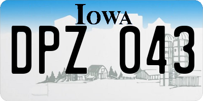 IA license plate DPZ043