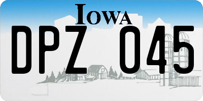 IA license plate DPZ045