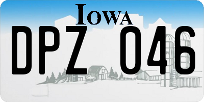 IA license plate DPZ046
