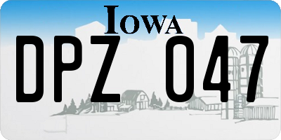 IA license plate DPZ047