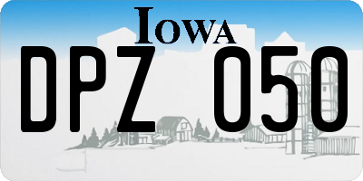 IA license plate DPZ050