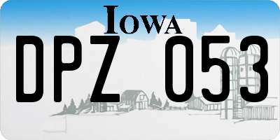 IA license plate DPZ053