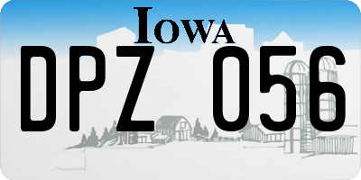 IA license plate DPZ056