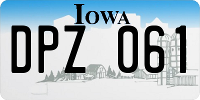 IA license plate DPZ061
