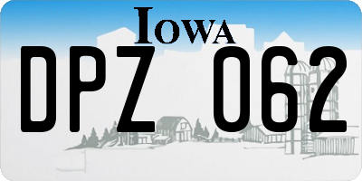 IA license plate DPZ062