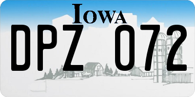 IA license plate DPZ072