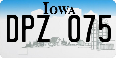 IA license plate DPZ075