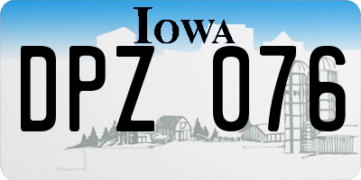 IA license plate DPZ076