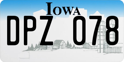 IA license plate DPZ078