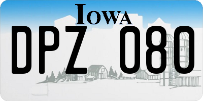 IA license plate DPZ080