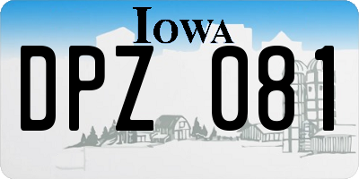 IA license plate DPZ081