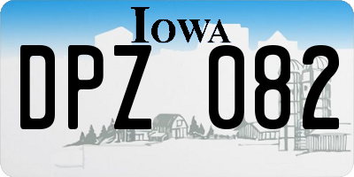 IA license plate DPZ082