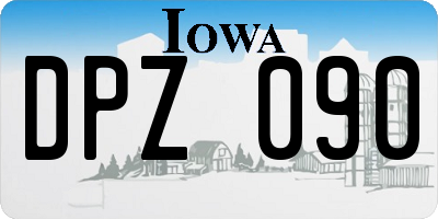 IA license plate DPZ090